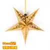 Decoración de celebración navideña spot estrella de cinco puntas láser tridimensional colgante de techo de papel Pantalla de lámpara de escena de estrella