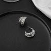 Pendientes de plata con forma de C y diseño de aguja con personalidad, geométricos irregulares, elegantes, de metal nicho, estilo frío