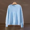 Suéter de Lã Cashmere Dourado Suave Tecnologia Negra Malha Sem Costura Escovada Outono e Inverno Roupa de Trabalho Quente Camada Interna de Tricô Elegante