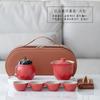 Juego de Té Kung Fu de Lujo Ligero Juego Pequeño Portátil Cerámica Gruesa Jiangshan Exterior Taza Express Regalo de Acompañamiento de Negocios Venta al por Mayor Impresión
