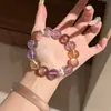 Pulseira de Ametista Natural Luxo Leve Nicho Exquisite Atraindo Riqueza Impulsionando Carreira Aterrissagem Boa Sorte Pulseira de Contas de Lepidolita Rosa