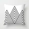 Fronha geométrica simples preto e branco estilo nórdico para travesseiro Aluguel de temporada hotel sofá cabeceira almofada decorativa travesseiro de escritório