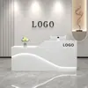 Mostrador de caja registradora pequeño mate para salón de belleza mesa de bar comercial simple moderna recepción de recepción de empresa