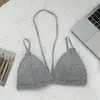 Sutiã Bonito nas Costas com Bojo Triângulo e Alça no Pescoço Estilo Francês para Mulheres, Respirável e Sexy, Pode Ser Usado como Roupa Íntima ou Externa, Sutiã de Verão Fino Integrado
