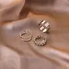 Europa y Estados Unidos nuevo conjunto de anillos redondos geométricos Temperamento de celebridad de internet anillo abierto simple joyería para niñas fabricantes al por mayor