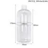 Garrafa PET transparente de 500ml, 28 dentes, 35g, para shampoo, gel de banho, gel removedor de maquiagem, emulsão de álcool, Orvalho puro, sub-embalagem