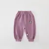 260805 Pantalones de Chándal de Terciopelo Suave 280g con Bordado de Panda (Entrepierna de doble uso)