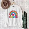 Moletom com Capuz Moda Feminina Lápis Arco-Íris Professor