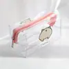 Bolsa de Cosméticos Transparente Impermeable Estilo Coreano Ins Hyuna con Flores para Mujer Portátil de Gran Capacidad para Niña Almacenamiento de Viaje Neceser