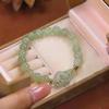 Pulsera Imitación Jade Hetian Conejo Marca Fu para Mujer Diseño de Nicho ins de Alto Valor Pulsera de Mano para Estudiante Regalo Antiguo para Novia