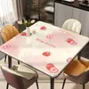 Mantel Individual Minimalista para Comedor, Impermeable, Resistente al Aceite, Lavable, Mantel Cuadrado de Vidrio Blando, Protector de Mesa de PVC de Alta Gama