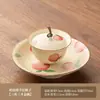 Fabricantes de Conjunto de Xícaras Individuais para Chá, Fabricantes de Bule de Chá para Mulheres, Tigela Pintada à Mão com Flor de Pêssego Sicai em Pó de Cerâmica Baichang