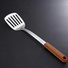 Direto da fábrica utensílios de cozinha de aço inoxidável cabo com padrão de madeira espátula para saltear escorredor conjunto de utensílios de cozinha