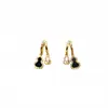 Pendientes de Tachuela Retro de Lujo Ligero Francés Doble Calabaza Tendencia China Temperamento Nicho Estilo Antiguo Pendientes de Tachuela de Estilo de Viaje de Alta Gama