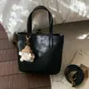 Bolso Cubo para Mujer, Gama Alta, Gran Capacidad, Estilo Coreano, Simple, Bolso de Hombro de Color Sólido, Bolso Cruzado Simple Retro para Mujer