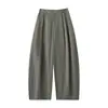 Pantalones de trabajo retro rosa de alta calle para mujer, pantalones de verano finos de pierna ancha, cintura alta rectos casuales petite