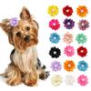 Pet Head Flor 4cm Flor Poligonal Perla Pedrería Cinta de Satén Flor de Tela Diadema DIY Accesorios para Ropa Animal Pequeño Mascota Perro
