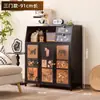 Estantería de Madera Maciza Armario de Almacenamiento a Prueba de Polvo Librería Estante de Almacenamiento de Pie para Sala de Estar del Hogar Armario de Almacenamiento de Múltiples Niveles Aparador para Comedor
