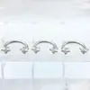 Anillo de Herradura con Estrella de Cinco Puntas Grabado Lateral de Aleación de Titanio F-136 Accesorios para Uñas de Labio, Uña de Hueso de Oreja G23 Titanio Joyería Grabada