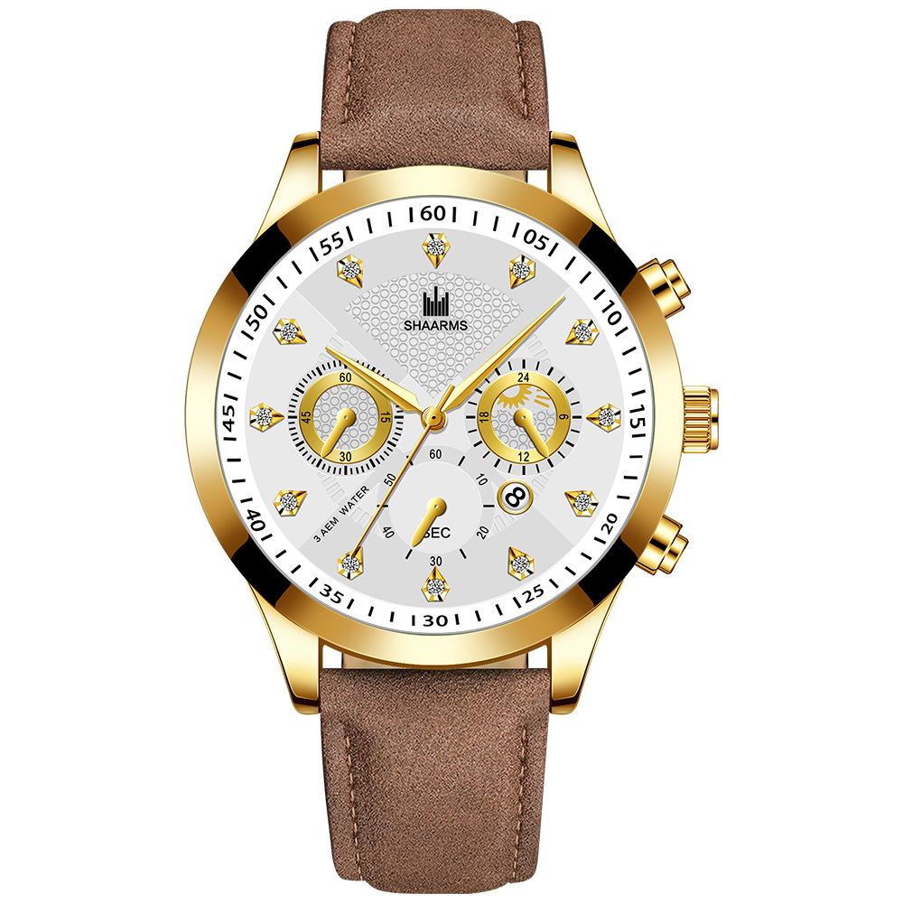 棕色皮带金壳白面金针