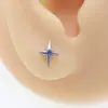Brincos de Liga de Titânio F136 Estrela de Quatro Pontas Design de Nicho Studs de Osso da Orelha de Titânio G23 Venda Direta da Fábrica de Alta Qualidade Exquisitos