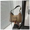 Bolsa Feminina Casual 2025 Novo Estilo Coreano Mini Ins Tendência Bolsa de Ombro Único Bolsa de Axila com Bolsa Transversal Estilo Ocidental para o Dia a Dia