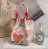 Nuevo Bolso de Mano Tejido Coreano y Japonés Portátil de Mano Esenciales para el Viaje Diario Tote de Gran Capacidad Bolsa Cuadrada Pequeña Bolso de Hombro