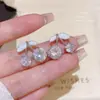 Pendientes de Moda de Aguja de Plata 925 con Cubos de Perla de Venta Caliente Pendientes Dulces de Nicho de Gama Alta Pendientes de Diseño Exquisito