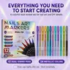 12 piezas de marcadores para arte de uñas de doble punta de 24 colores, bolígrafos metálicos para graffiti de arte de uñas, bolígrafos de pintura para arte de uñas DIY a base de agua de secado rápido