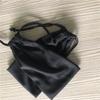Bolsa de Armazenamento de Veludo Portátil Personalizada para Fones de Ouvido, Máscaras de Olho e Produtos Digitais, Saquinho com Cordão com Texto em Relevo de Couro PU Colorido
