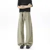 Pantalones de trabajo de moda de corte holgado para otoño, pantalones de pierna recta con una bonita caída, jeans finos de pierna ancha estilo americano para hombre, corte ajustado