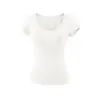 Estilo Puramente Sexy, Cuello en V Pequeño, Ligeramente Transparente, Manga Corta, Nuevo Estilo de Verano, Top Camiseta Corta Ajustado con Puños Dobladillos