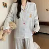 Pijama com bojo, algodão nuvem, novo conjunto de duas peças fofo de animal de desenho animado para outono e inverno, pode ser usado fora