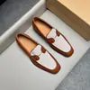 Novos Sapatos Loafers CL Spliced de Couro Genuíno Masculino Tendência Color Block Malha Fivela Dupla Slip-on Sapatos de Couro Transfronteiriços Tamanho Grande Sapatos Masculinos