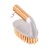 Escova Redonda de Bambu para Frutas e Vegetais Escova de Pote Escova de Lavar Louça de Cozinha Escova com Cabo Longo Escova com Cabo Curvo Escova de Limpeza Escova de Bambu Remoção de Poeira Escova de Cama