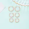 Pendientes Minimalistas de Estilo Europeo y Americano, Versátiles y Apilables, Pendientes Redondos Sencillos de Oro Rosa, Aros Lisos de Círculo