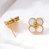 Conjunto de Três Peças de Anel, Brincos e Pingente de Pérola com Suporte Vazio, Flor de Quatro Pétalas, Design de Concha de Borboleta Branca, Luxo Acessível DIY de Alta Qualidade