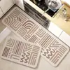 Alfombrilla de Suelo de Barro Diatomeas de Lujo Ligero Nórdico, Alfombrilla Larga para Cocina Absorbente de Agua y Aceite, Alfombrilla Antideslizante, Alfombrilla Resistente a la Suciedad y al Desgaste para la Entrada