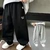 Ropa para niños de comercio exterior para niños 2026 otoño nuevo pantalones deportivos de cachorro estilo coreano modernos geniales pantalones casuales de calle para niños pequeños y medianos
