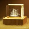 Cristal K9 Criativo Escultura Interna Cubo de Cristal Amor Lua Ornamentos Luminoso Luz Noturna Artesanato Bola de Cristal de Vidro