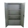 Gabinete de Almacenamiento de Alimentos Gabinete de Almacenamiento de Acero Inoxidable Diseño de Puerta de Vidrio en Capa Interior Gabinete de Almacenamiento de Alimentos con Cerradura en la Puerta
