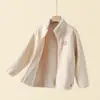 Jaqueta de Lã Fleece Infantil para Meninas, Top Engrossado, Cardigan de Lã Quente com Gola Alta para Meninas, Roupa Infantil no Atacado