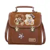 Mochila Retro Estilo Coreano 2026 con Bordado de Oso para Mujer, Bolso de Mano Lindo con Estrella, Bolso Cruzado, Mochila de Alta Apariencia