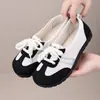 Zapatos de Mujer Verano Zapatos de Tela Old Beijing Planos de Malla Boca Baja Zapatos Argan Slip-ons Cómodos Versátiles Zapatos de Madre