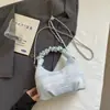 Bolsa de Mão Pequena Melaleuca para o Trabalho Feminina 2026 Nova Moda Outono Cor Color Block Bolsa de Ombro Único Bolsa Transversal com Corrente para o Trabalho