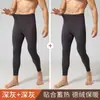 Pantalones largos de terciopelo sin costuras cálidos para hombre, finos, forrados de polar para invierno, pantalones de lana, pantalones ajustados interiores con hilo