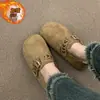 Zapatos Birkenstock de Suela Gruesa Retro Forrados de Felpa con Tacón Oculto Completamente Cubiertos para Mujer 2026 Nuevos Mocasines de Moda Otoñal Planos Versátiles