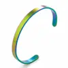 Pulsera Abierta Transfronteriza de Acero de Titanio Europeo y Americano Anillo de Mano con Superficie Lisa en Forma de C Se Puede Grabar Acero Inoxidable No se Desvanece Joyería de Mano Desde Una Pieza