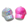 Gorra de hip-hop europea y americana transfronteriza Amazon AliExpress gorra de jazz de cuero PU colorido gorra de béisbol láser comercio exterior