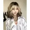 Peruca de Cabelo de Seda para Mulheres, Peruca de Cabeça Inteira, Cabelo Curto Cacheado Lolita, Cachos Relaxados, Peruca de Cabeça Inteira da Moda